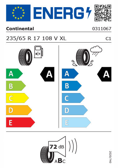 Kia Reifenlabel  - continental-0311067-235-65R17